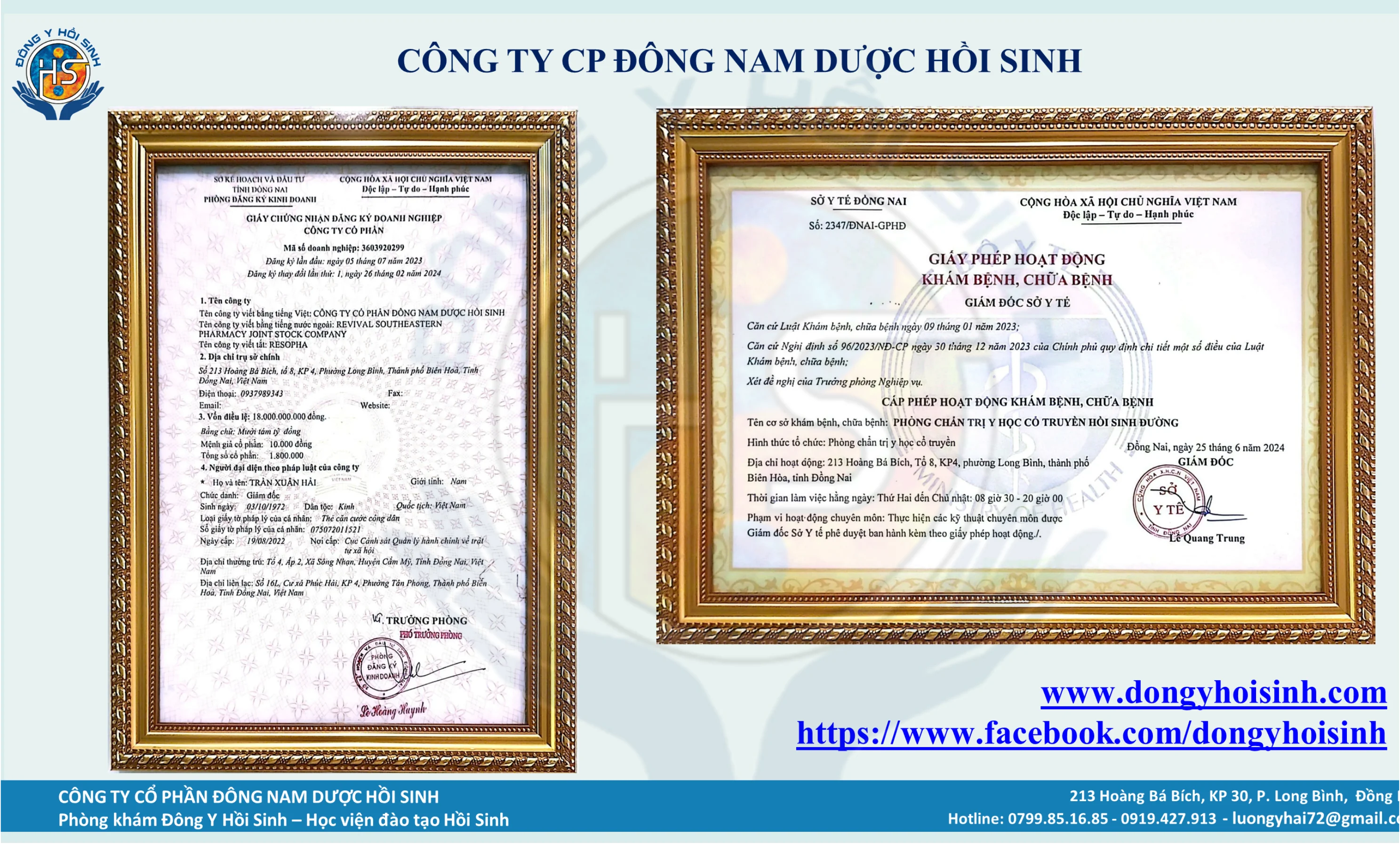 CÔNG TY CỔ PHẦN ĐÔNG NAM DƯỢC HỒI SINH